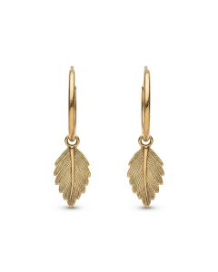 Textured Leaf Mini Hoop Earrings