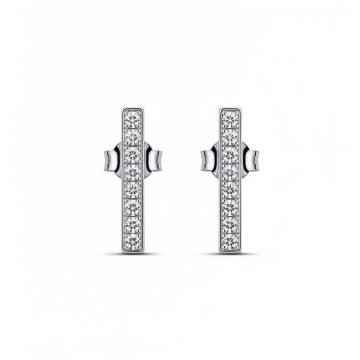 Crystal Bar Stud Earrings