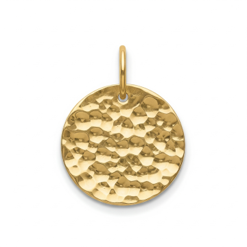 Hammered Gold Disc Pendant