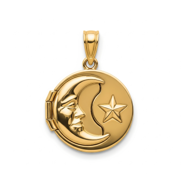 Moon and Star Locket Pendant
